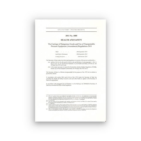 Carriage (Amendment) Regulations 2011 SI 1885 (Code BSI1885)