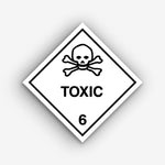 Hazard Label 100mmx100mm  Class 6  Toxic Rolls of 250 (Code V6.1)