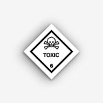 Hazard Label 50mmx50mm  Class 6 Toxic Rolls of 250 (Code V6.1SMALL)