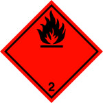 Placard/Container Label 250mmx250mm Class 2 Flammable Gas 2.1 (Code CN2.1)