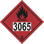Placard/Container Label 250mmx250mm Class 3 3065   Flammable Liquid 3 (Code CN3P3065)