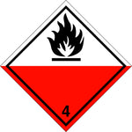Placard/Container Label 250mmx250mm Class 4  Spontaneously Combustible 4.2 (Code CN4.2)