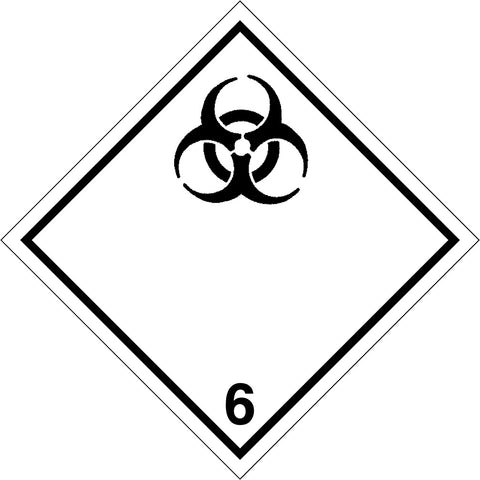 Placard/Container Label 250mmx250mm Class 6  Infectious Substances 6.2 (Code CN6.2)