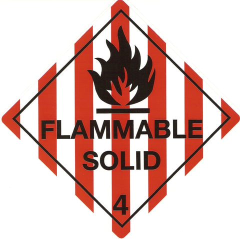 Placard/Container Label 300mmx300mm Class 4  Flammable Solid 4.1 (Code CT4.1L)