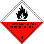 Placard/Container Label 300mmx300mm Class 4  Spontaneously Combustible 4.2 (Code CT4.2L)