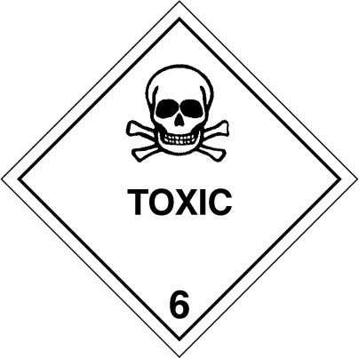 Placard/Container Label 250mmx250mm Class 6   Toxic 6.1 (Code CT6.1)