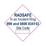 Placard/Container Label 250mmx250mm Radsafe (Code RADSAFE999FMS)