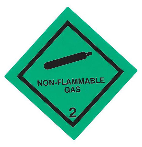 Hazard Label 50mmx50mm  Class 2  Non Flammable Gas Rolls of 250 (Code V2.2SMALL)