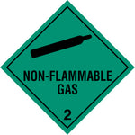 Hazard Label 100mmx100mm  Class 2  Non-Flammable Gas Rolls of 250 (Code V2.2)