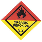 Hazard Label 50mmx50mm  Class 5 Organic Peroxide Rolls of 250 (Code V5.2SMALL)