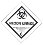 Hazard Label 50mmx50mm  Class 6 Infectious Substances Rolls of 250 (Code V6.2SMALL)