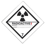 Hazard Label 50mmx50mm  Class 7 Radioactive Rolls of 250 (Code V7.1SMALL)