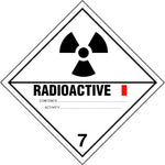 Hazard Label 100mmx100mm  Class 7  Radioactive Rolls of 250 (Code V7.1)