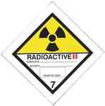 Hazard Label 50mmx50mm  Class 7 Radioactive Rolls of 250 (Code V7.2SMALL)