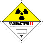 Hazard Label 100mmx100mm  Class 7  Radioactive Rolls of 250 (Code V7.2)