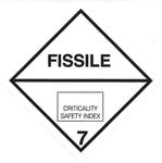 Hazard Label 100mmx100mm  Class 7  Fissile Rolls of 250 (Code V7F)