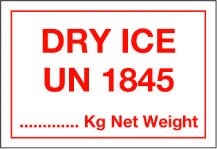 Handling Label 75mmx110mm  Dry Ice UN1845 Rolls of 250 (Code VDI)