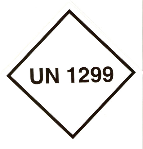 Package Label 100mmx100mm  UN1299 Rolls of 250 (Code VUN1299)