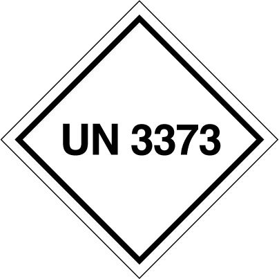 Package Label 100mmx100mm  UN3373 Rolls of 250 (Code VUN3373)