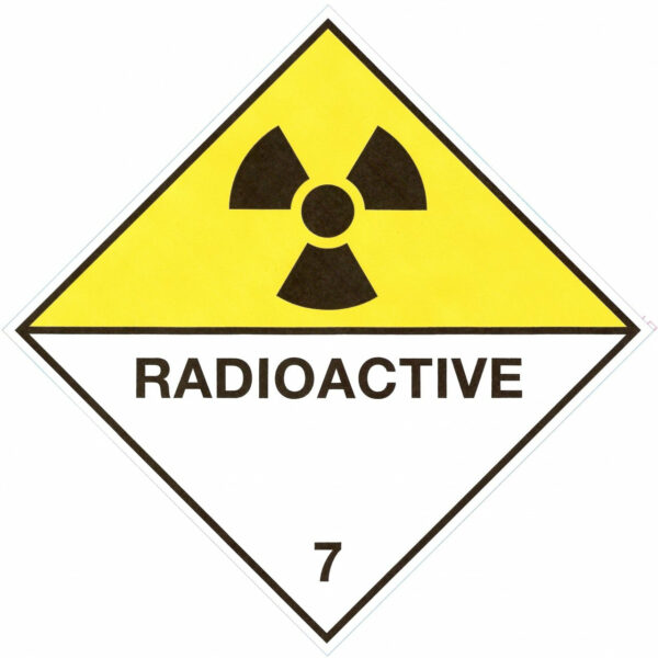 Placard/Container Label 250mmx250mm Class 7  Radioactive 7.0 (Code CT7.0)