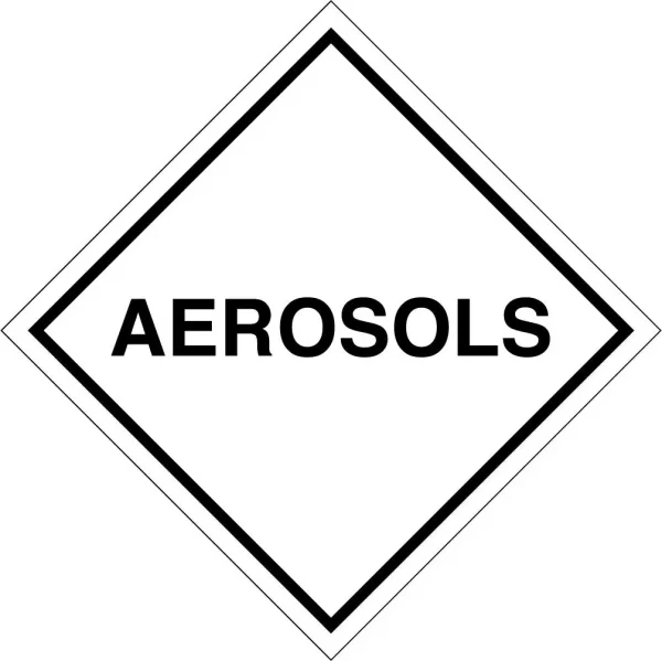 Placard/Container Label 250mmx250mm  Aerosols (Code CTA)