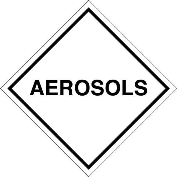 Placard/Container Label 250mmx250mm  Aerosols (Code CTA)