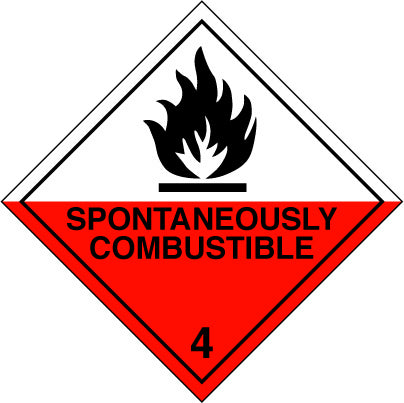 Placard/Container Label 300mmx300mm Class 4  Spontaneously Combustible 4.2 (Code CT4.2L)